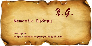 Nemcsik György névjegykártya
