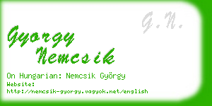 gyorgy nemcsik business card